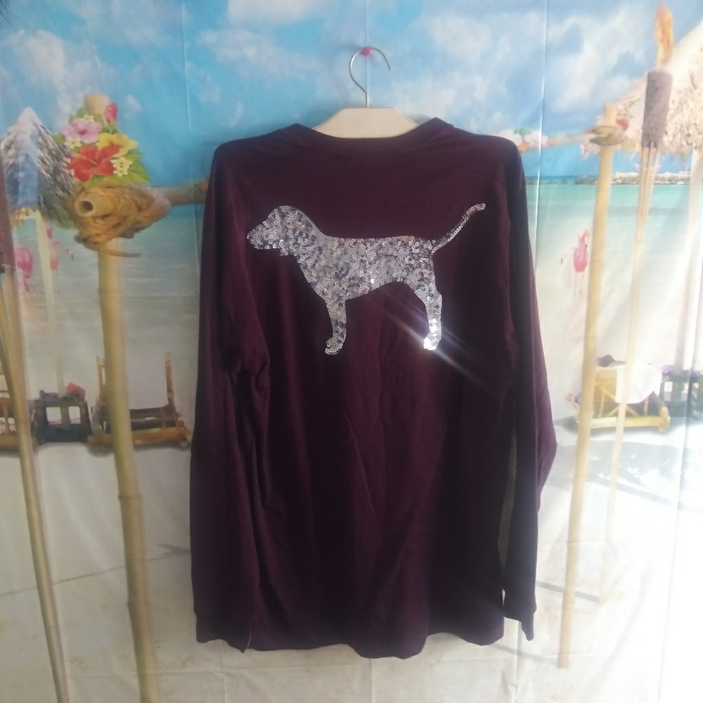 nwt vs pink bling long sleeve tee